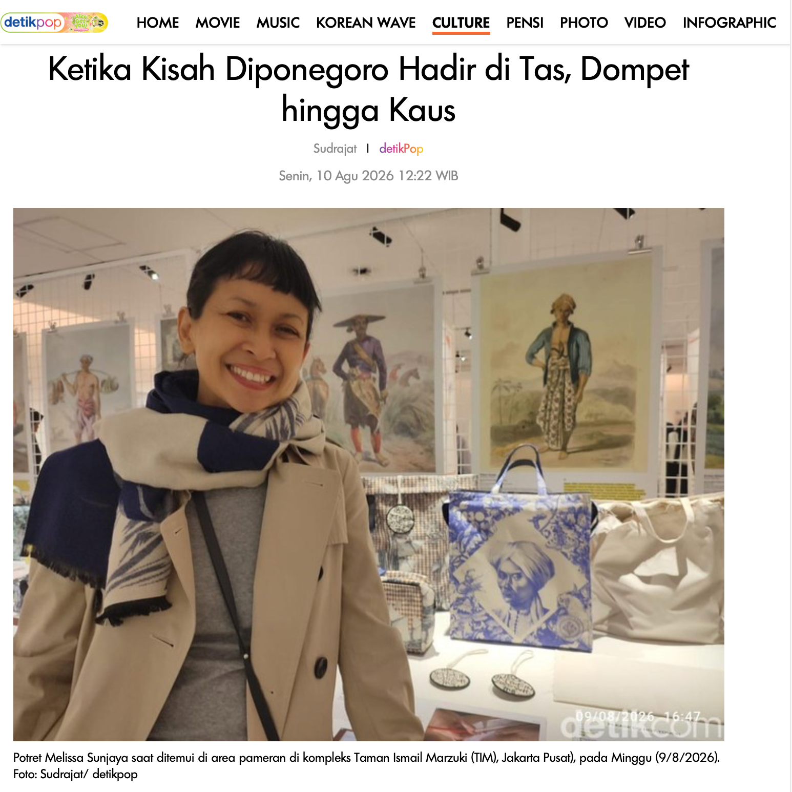 DetikPop: "Ketika Kisah Diponegoro Hadir di Tas, Dompet hingga Kaus"