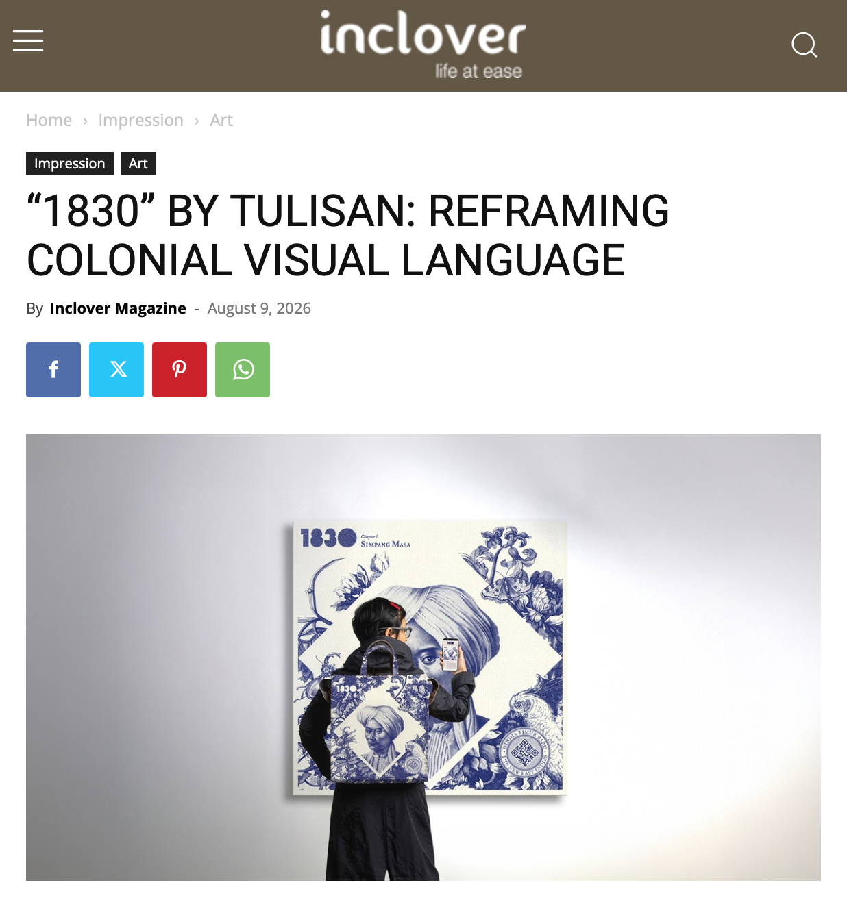 Inclover: "“1830” BY TULISAN: REFRAMING COLONIAL VISUAL LANGUAGE"
