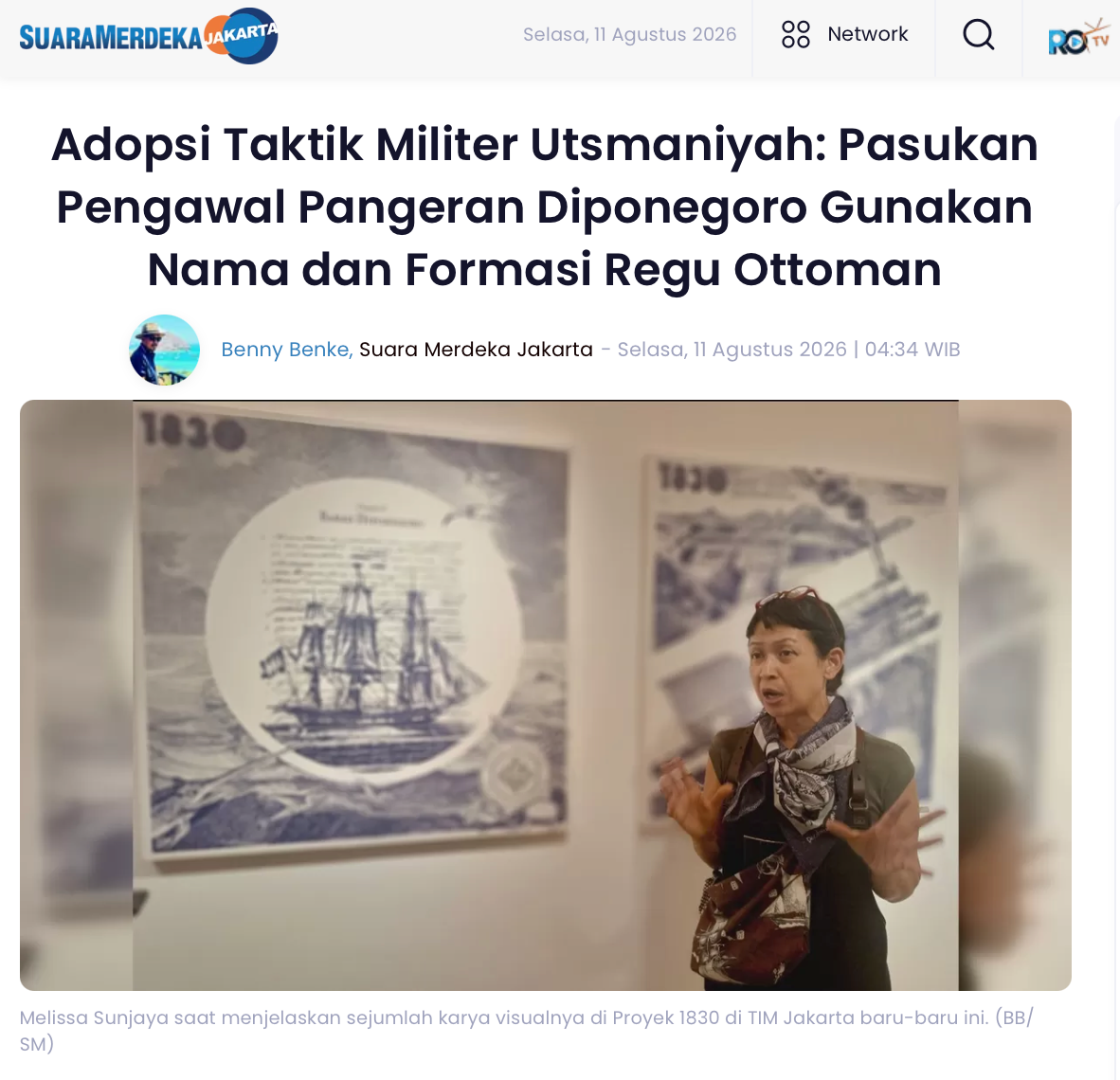 Suara Merdeka: "Adopsi Taktik Militer Utsmaniyah: Pasukan Pengawal Pangeran Diponegoro Gunakan Nama dan Formasi Regu Ottoman"