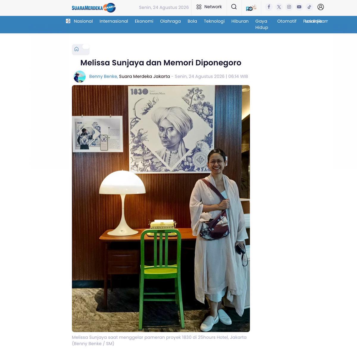 Suara Merdeka: "Melissa Sunjaya dan Memori Diponegoro"