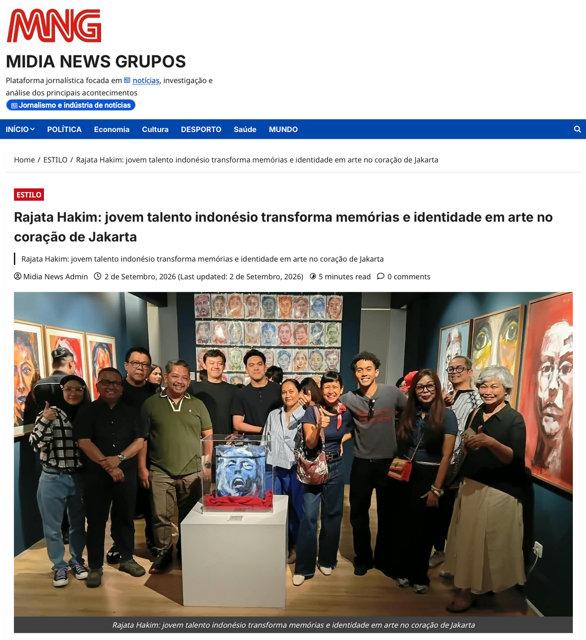 MNG: "Rajata Hakim: jovem talento indonésio transforma memórias e identidade em arte no coração de Jakarta"