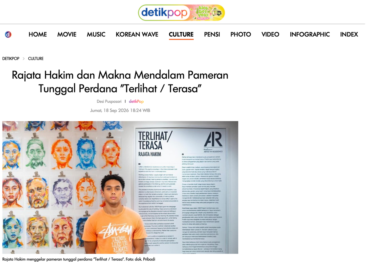 detikPop: "Rajata Hakim dan Makna Mendalam Pameran Tunggal Perdana "Terlihat / Terasa""