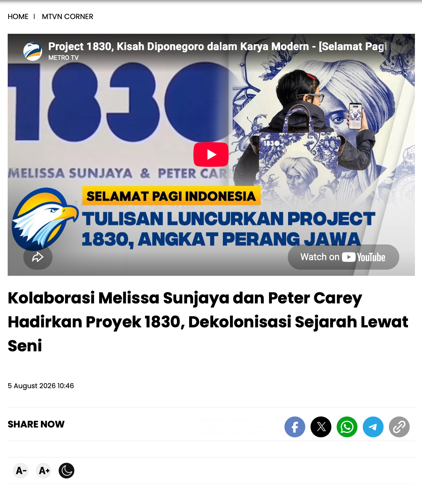 1830 Project on Metro TV