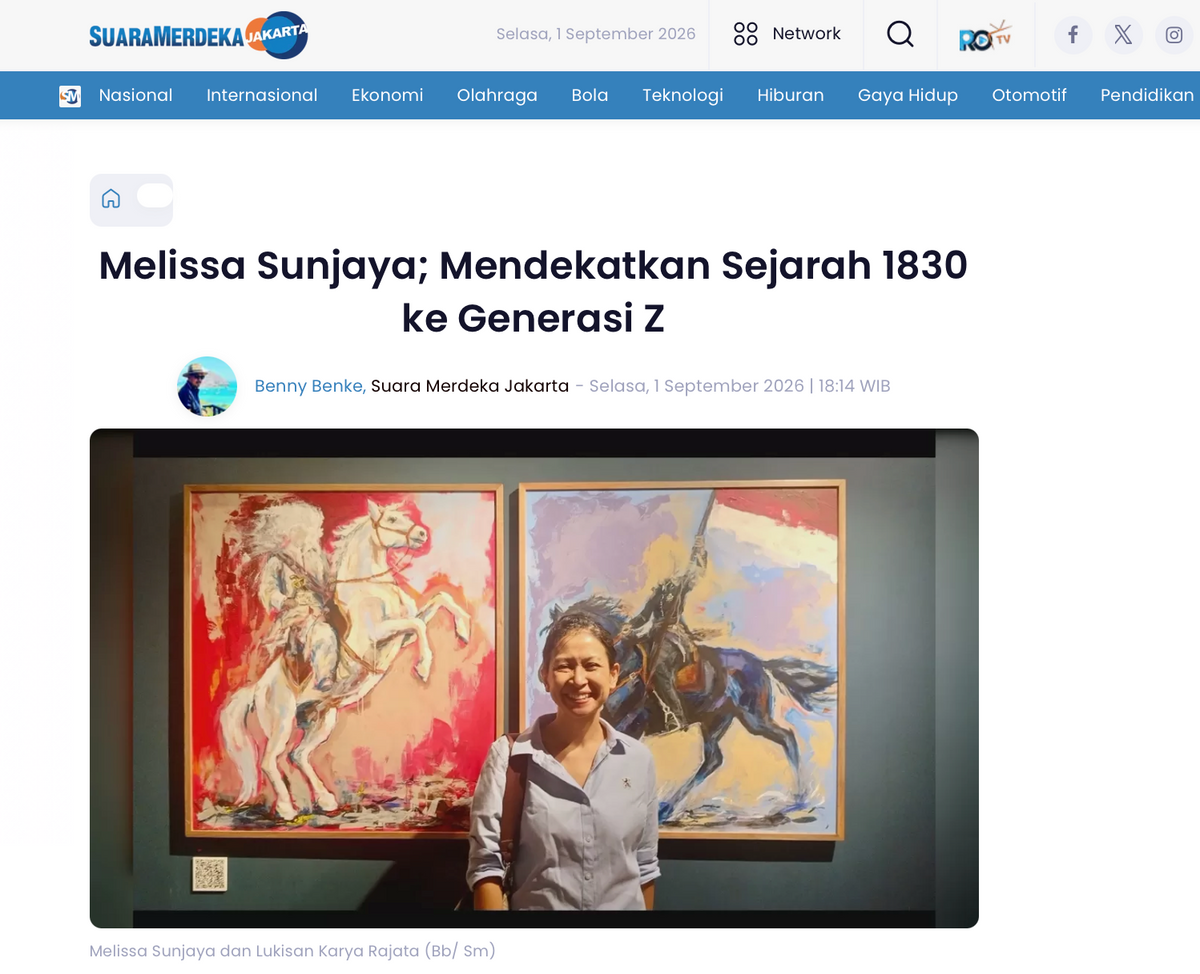 Suara Merdeka: "Melissa Sunjaya; Mendekatkan Sejarah 1830 ke Generasi Z"