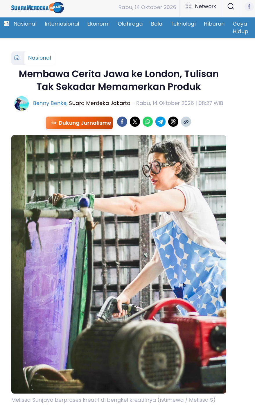 Suara Merdeka: "Membawa Cerita Jawa ke London, Tulisan Tak Sekadar Memamerkan Produk"